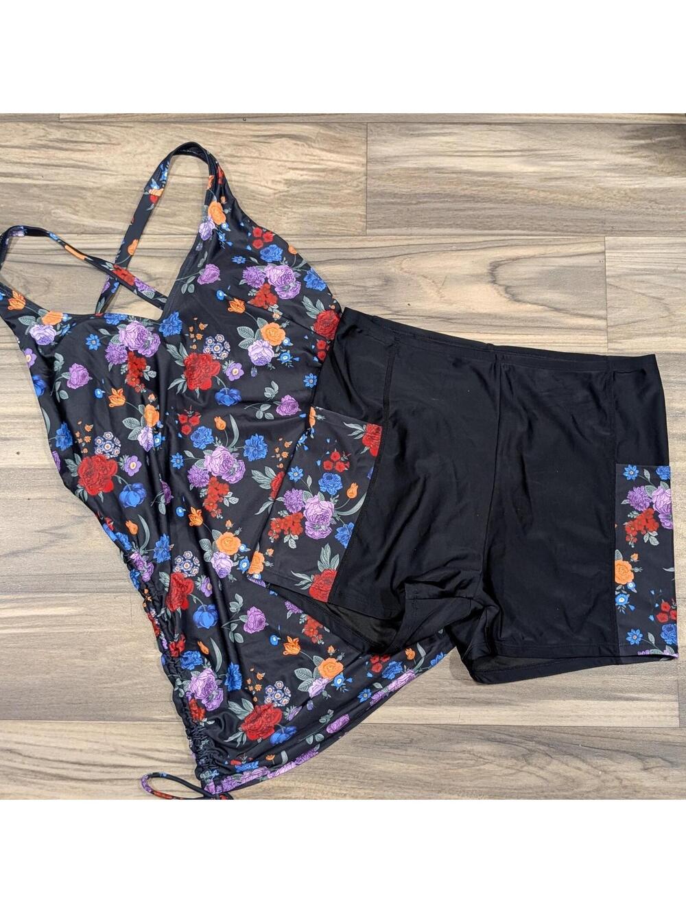 Halcourt Floral Print Tankini Swimsuit  - XL - NWT